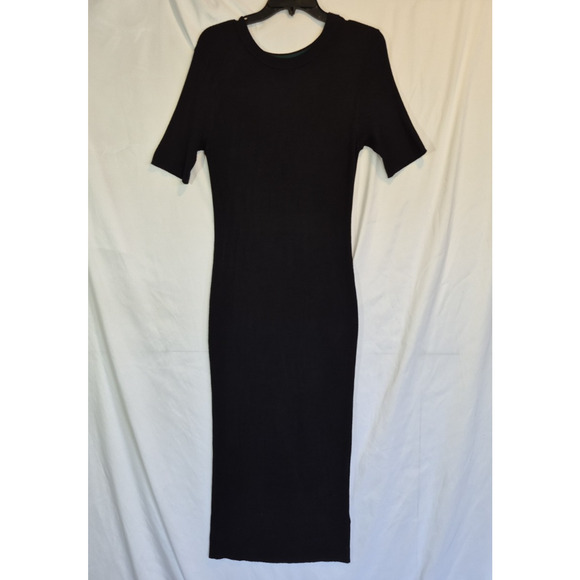 J. Crew Ribbed Henley Scoop Neck Black Sweater Dress S - Picture 3 of 6